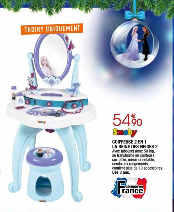 coiffeuse 2 en 1 la reine des neiges 2 smoby