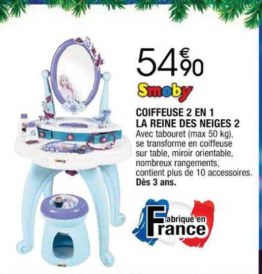 coiffeuse 2 en 1 la reine des neiges 2 smoby