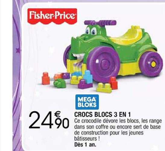 crocs blocs 3 en 1 mega bloks fisher-price