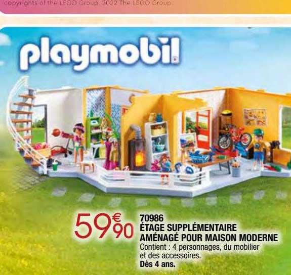 étage Supplémentaire Aménagé Pour Maison Moderne Playmobil 70986