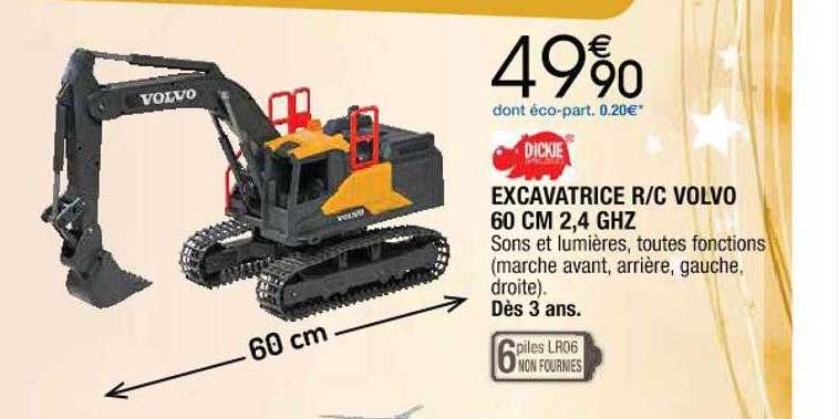 excavatrice r-c volvo 60 cm 2,4 ghz dickie