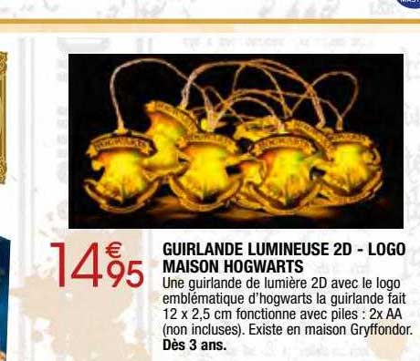 guirlande lumineuse 2d - logo maison hogwarts