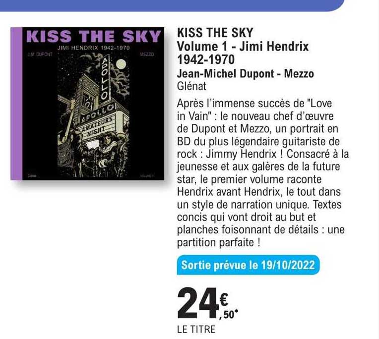 kiss the ski volume 1 - jimi hendrix 1942-1970 - jean-michel dupont - mezzo