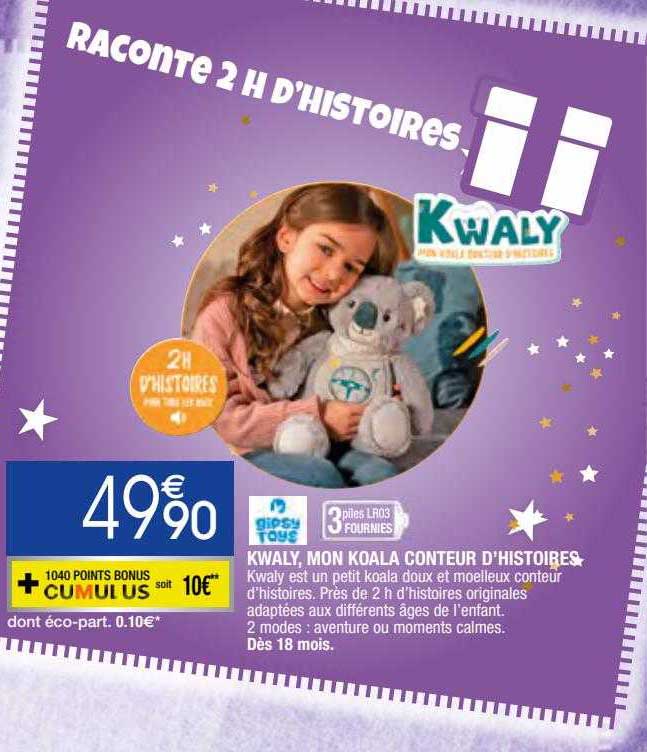 kwaly, mon koala conteur d'histoires gipsy toys