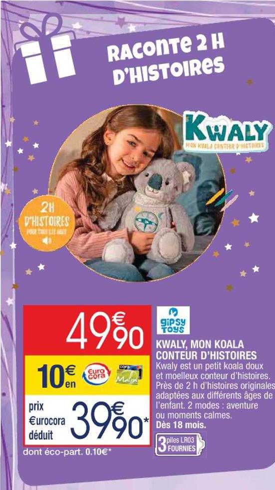 kwaly, mon koala conteur d'histoires gipsy toys
