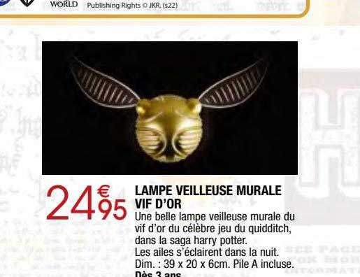 lampe veilleuse murale vif d'or