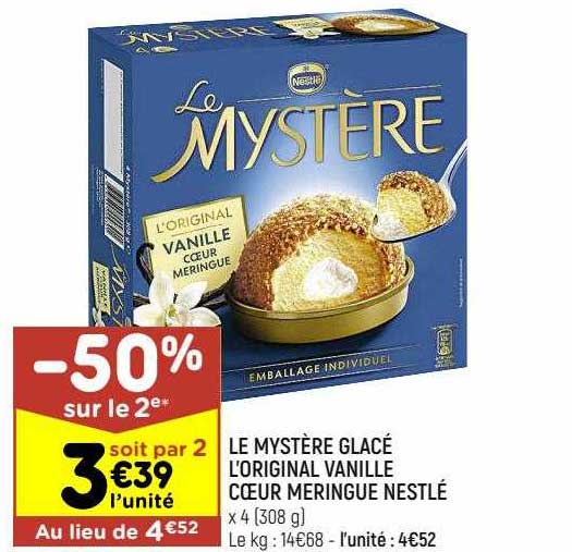 Le Mystère Glacé L'original Vanille Coeur Meringue Nestlé