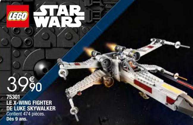 le x-wing fighter de luke skywalker lego star wars 75301