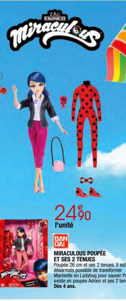 miraculous poupée et ses 2 tenues