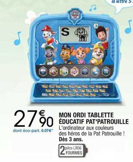 mon ordi tablette éducatif pat'patrouille