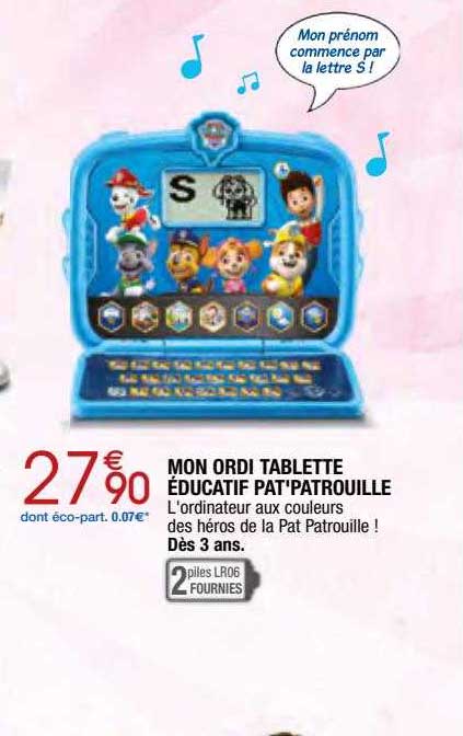 mon ordi tablette éducatif pat'patrouille