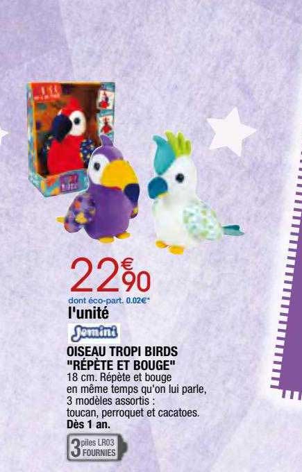 oiseau tropi birds "répète et bouge" jemini