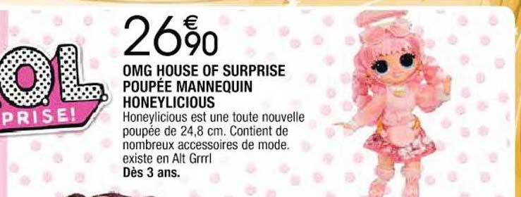 omg house of surprise poupée mannequin honeylicious
