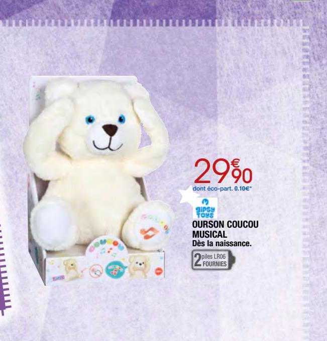 ourson coucou musical gipsy toys
