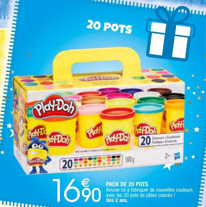 pack de 20 pots play-doh