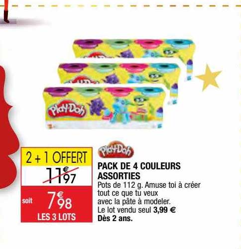 Pack De 4 Couleurs Assorties Play-doh
