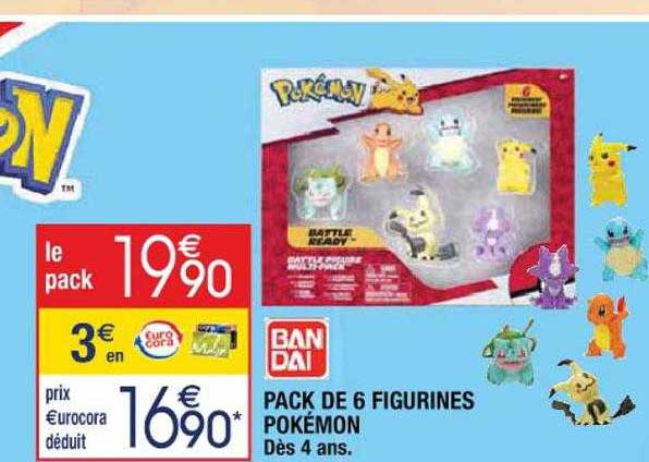 pack de 6 figurines pokémon bandai