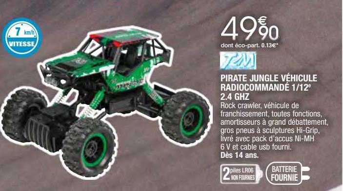 pirate jungle véhicule radiocommandé 1-12e 2.4 ghz