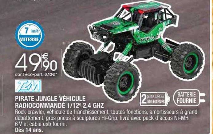 pirate jungle véhicule radiocommandé 1-12e 2.4 ghz t2m