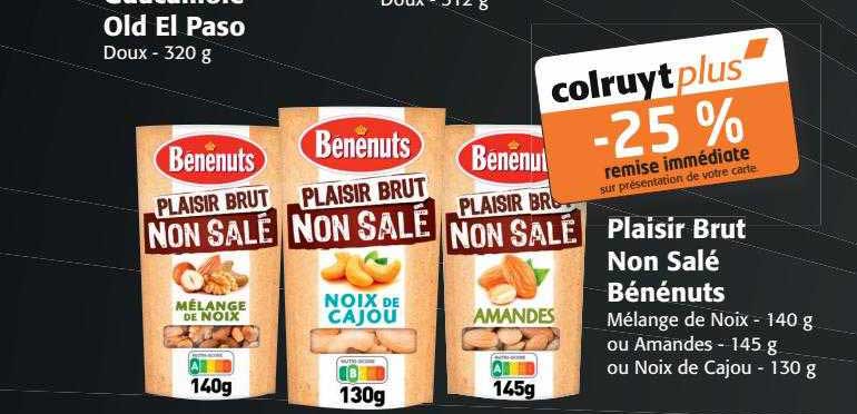 plaisir brut non salé bénénuts