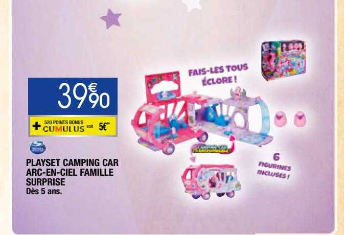 playset camping car arc-en-ciel famille surprise