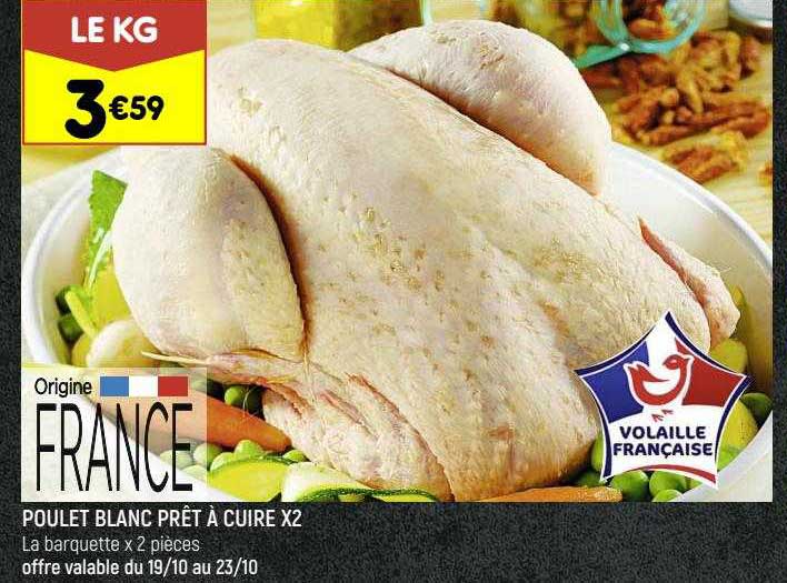 Poulet Blanc Prêt à Cuire X2