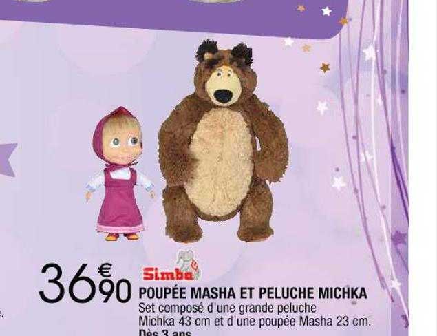 poupée masha et peluche mickka simba