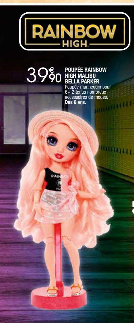 poupée rainbow high malibu bella parker