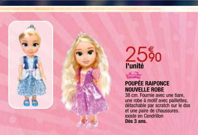 poupée raiponce nouvelle robe