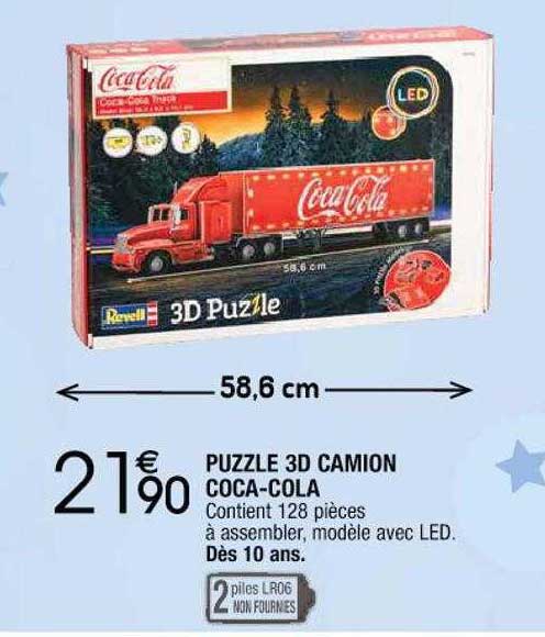 puzzle 3d camion coca-cola