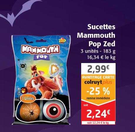 sucettes mammouth pop zed