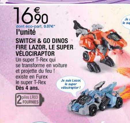 switch & go dinos fire lazor, le super vélociraptor