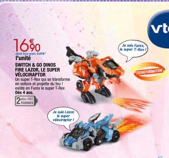 switch & go dinos fire lazor, le super vélociraptor
