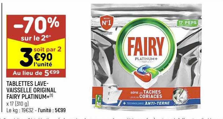 tablettes lave-vaisselle original fairy platinum+