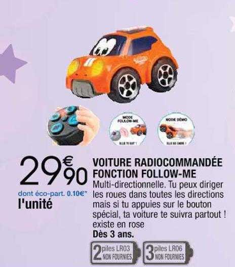 voiture radiocommandée fonction follow-me