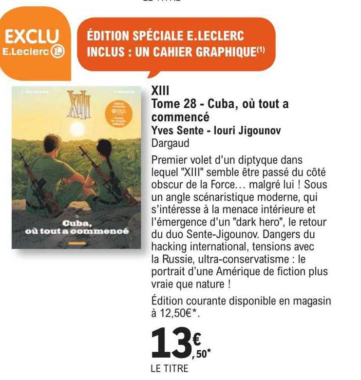 XIII tome 28 - cuba, où tout a commencé - yves sente - louri jigounov