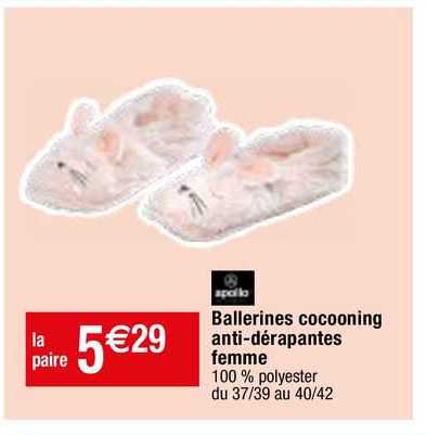 ballerines cocooning anti-dérapantes femme