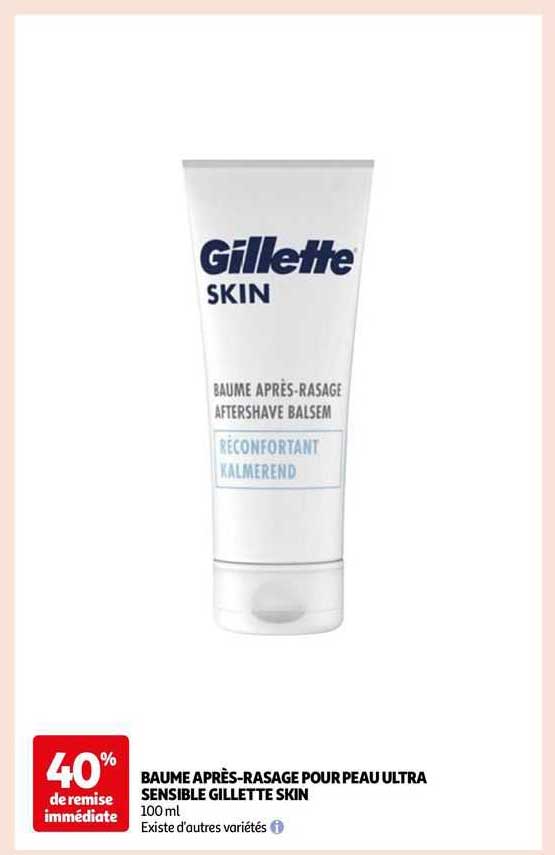 baume après-rasage pour peau ultra sensible gillette skin