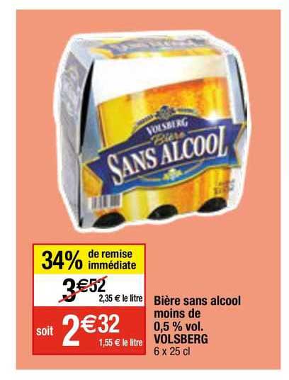 bière sans alcool moins de 0,5% vol. volsberg