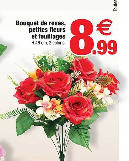 bouquet de roses petites fleurs et feuillages