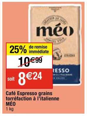 café espresso grains torréfaction à l'italienne méo