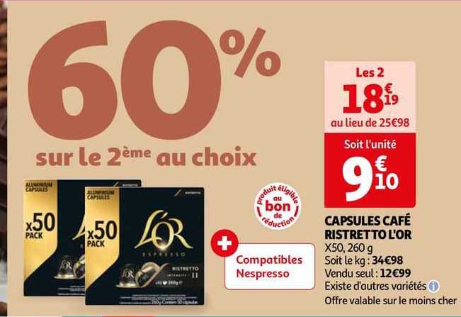 Capsules Café Ristretto L'or