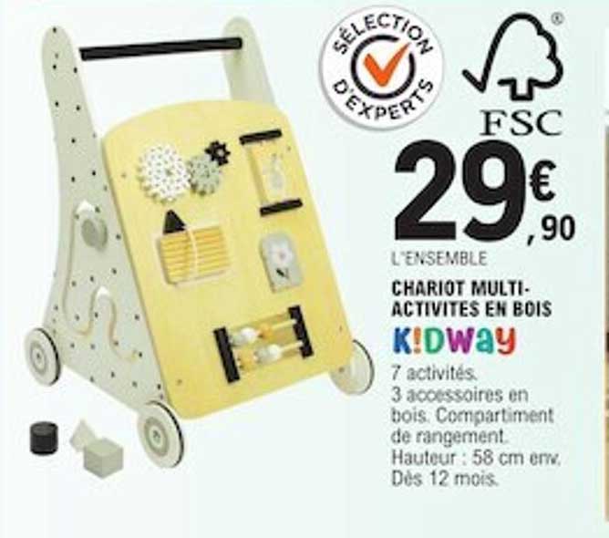 chariot multi-activités en bois