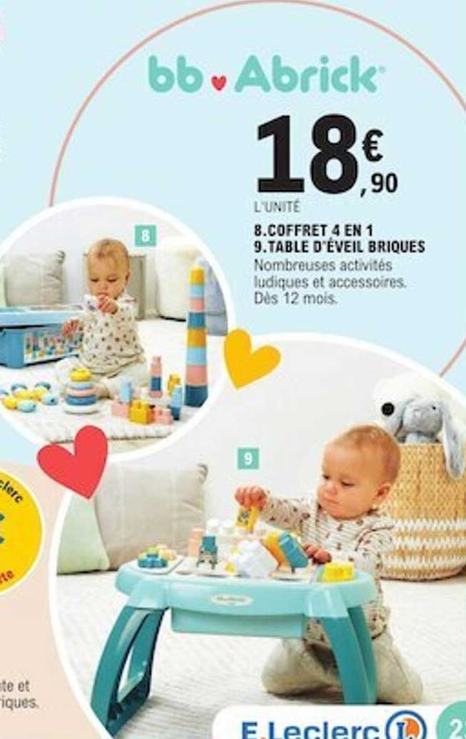 coffret 4 en 1, table d'éveil briques