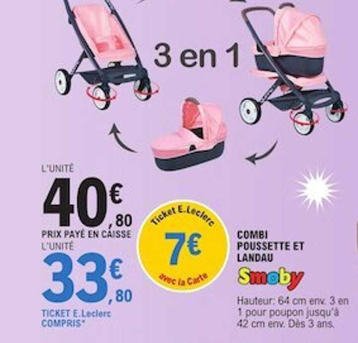 combi poussette et landau smoby