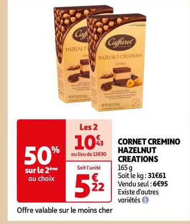 cornet cremino hazelnut creations