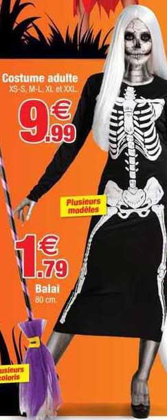 costume adulte, balai