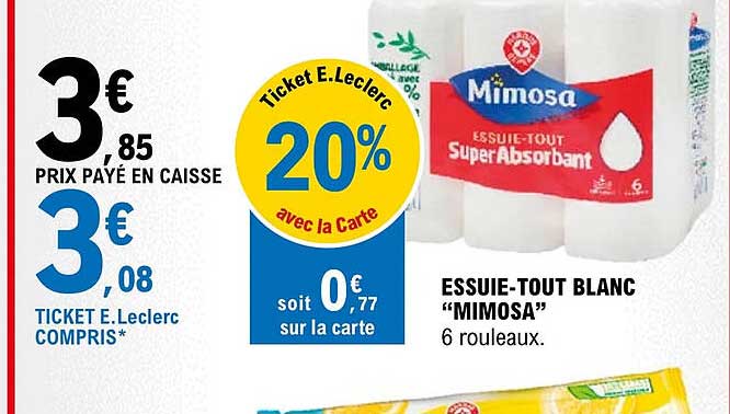 essuie-tout blanc "mimosa"