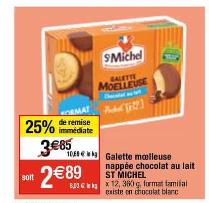Galette Moelleuse Nappée Chocolat Au Lait St Michel