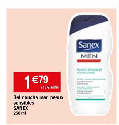 gel douche men peaux sensible sanex